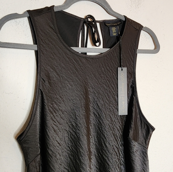 NWT House of Harlow black satin sleeveless maxi dress size XL - Picture 7 of 10